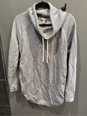 Isabel Maternity Light Heather Gray Cowl Neck Pullover
